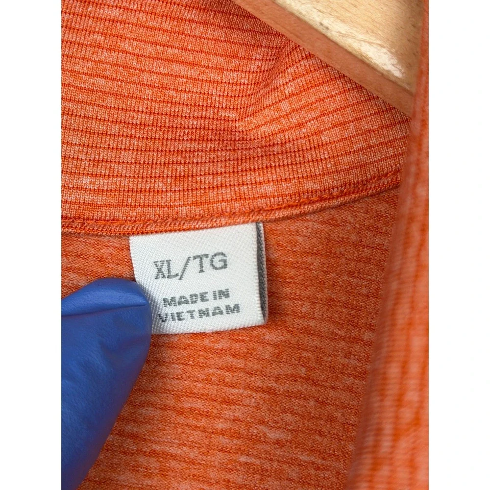 Cutter & Buck CB DryTec Pullover 1/4 Zip Moisture Wicking Orange XL Mens